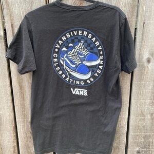 Men's VANS Black T-Shirt High Top M Cotton Skate Surf VANSiversary Punk Rock
